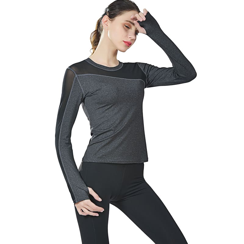 New Women Long Sleeve Fitness Gym Running T-Shirt Quick-Dry Active Sport Top Training Solid Casual T-shirts