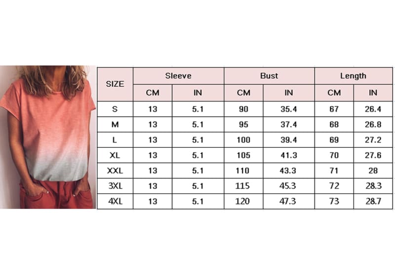 Women Casual Loose Tee Shirt Tops Fashion Rainbow Short Sleeve Summer Ladies T-Shirt Plus Size Gradient Tops