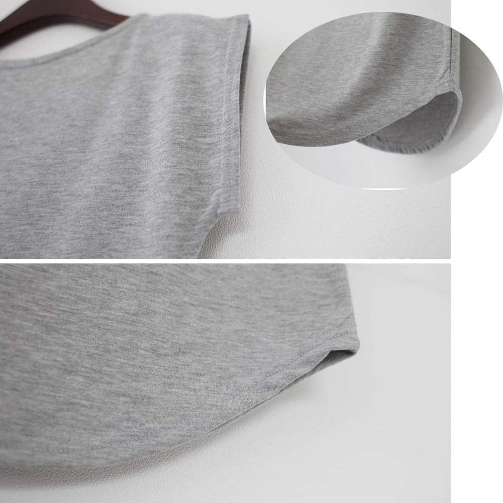 2019 Girls Womens Neck Sleeveless Long T-Shirts Modal Tops Basic Solid White Black Blue Gray Tee Shirt Hot