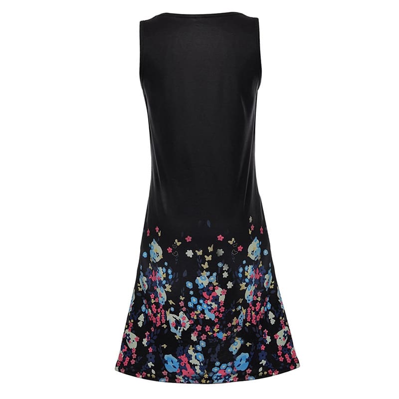 Fashion O-Neck Sleeveless Tank Print Dress