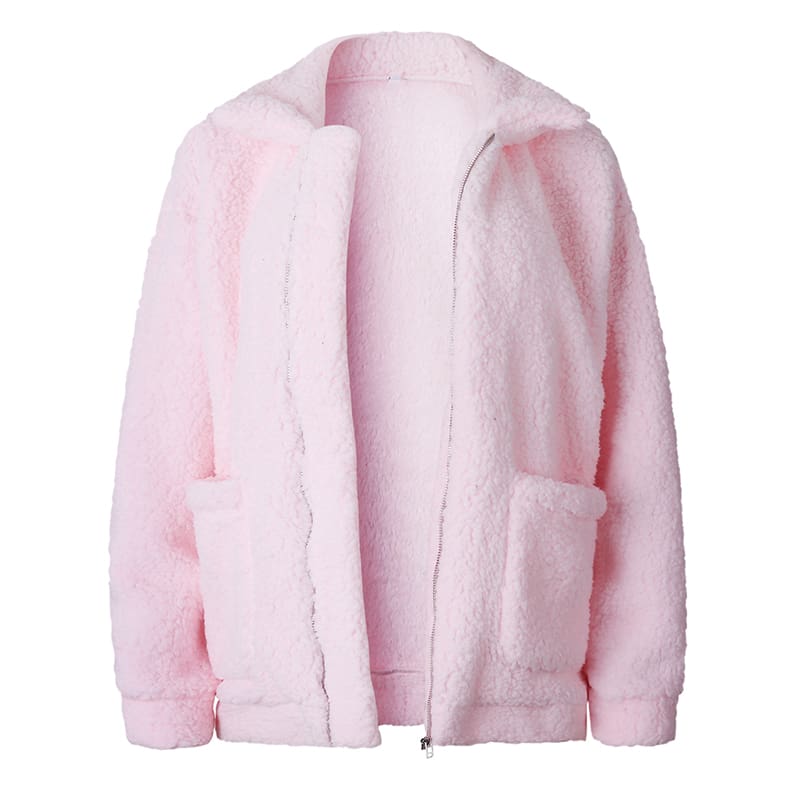 Fleece Faux Fur Winter Warm Teddy Bear Double Sided Cashmere Coat