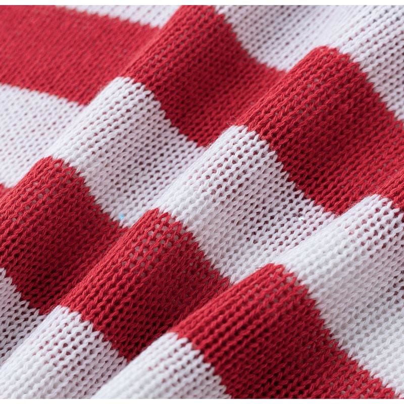 USA flag stripe women camisole Halter Knitted Streetwear Tops