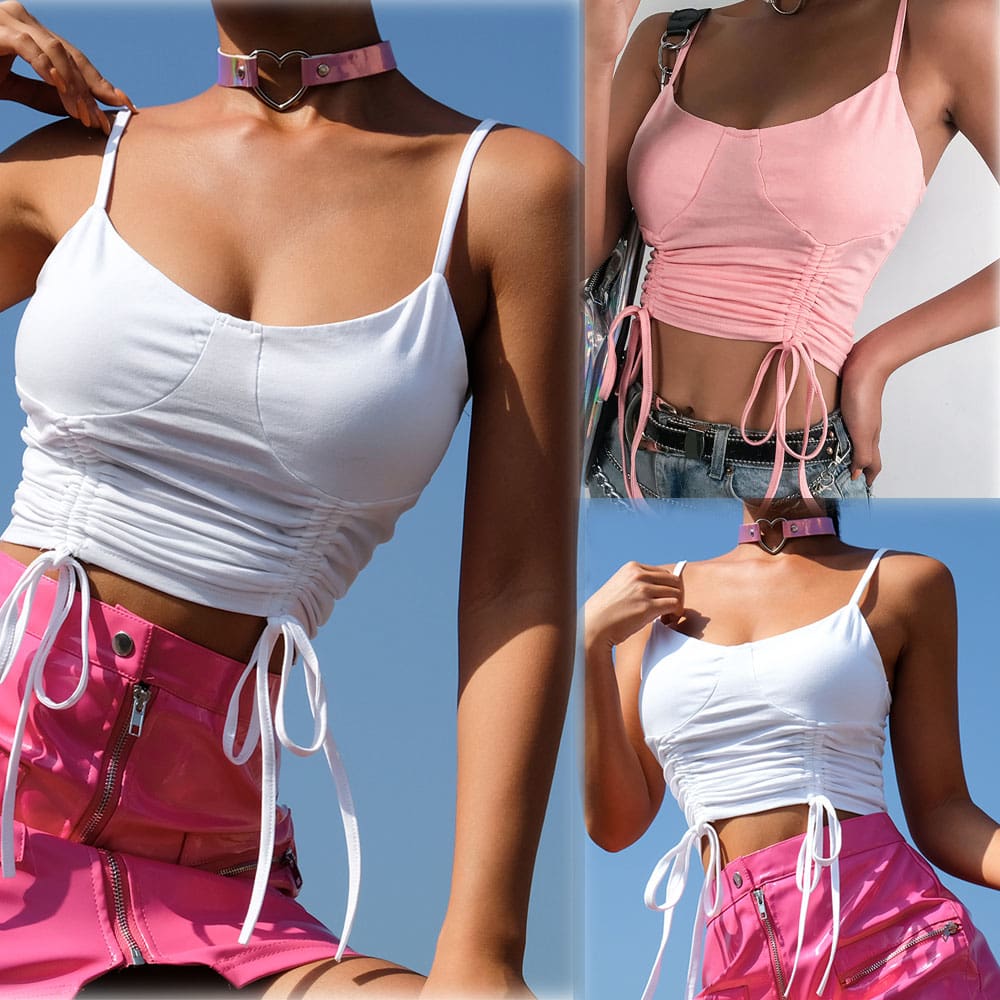 Women Sexy Casual Tank Top Vest Blouse Sleeveless Summer Crop Top Shirt Solid Cotton Cami Top