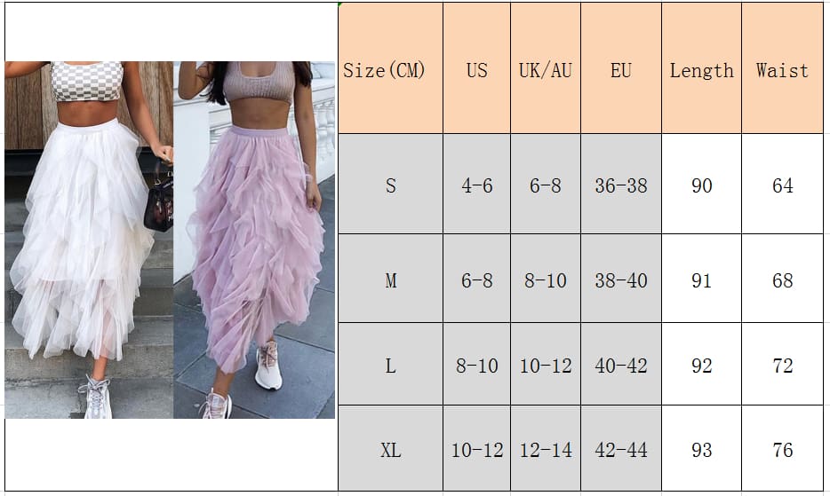 Fashion Women Girls Long Maxi Boho Skirt Summer Tulle Beach Holiday Elastic Waist Bridesmaid Wedding Party Skirt