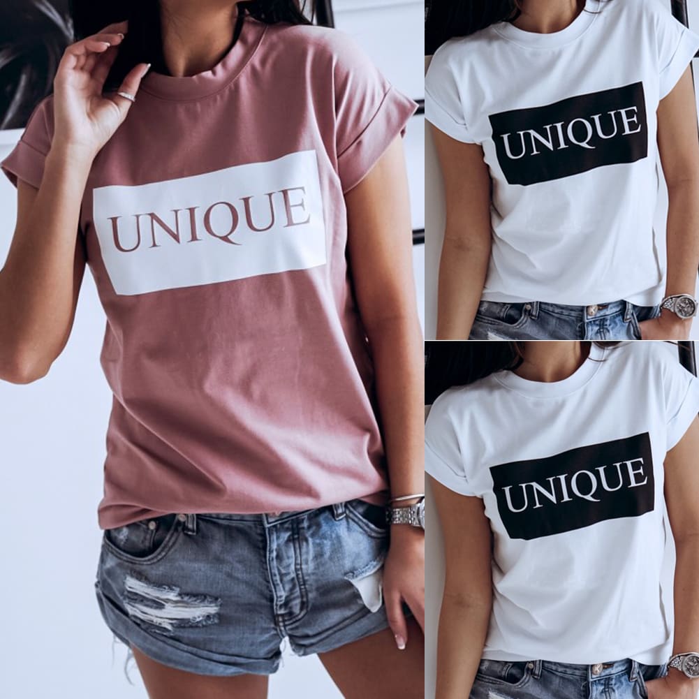 Women Loose Short Sleeve Cotton Casual Shirts Top