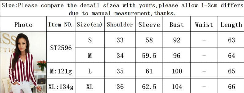 Women Ladies Long Sleeve V-neck Striped Casual Loose Slim Tops Shirt OL Ladies Plain Casual Button Blouse Hot