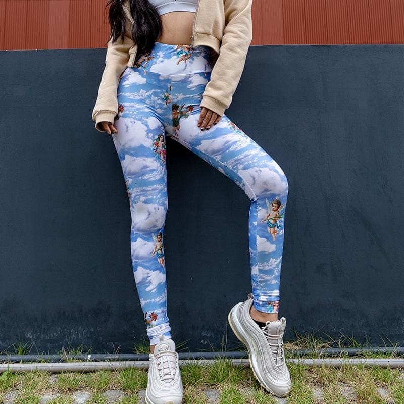 2019 Fashion New Women Printed Fitness Legging High Waist Workout Pants Running Gym Sports Stretch Trousers