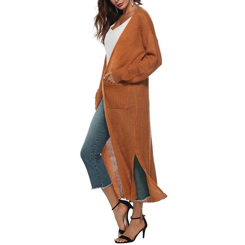 Women Long Sleeve Cardigan Knit Tops Knitwear Autumn Coat Outwear