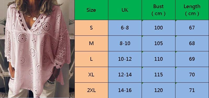 Women Blouse V-Neck Long Sleeve Embroidery Cotton Shirt Summer Holiday Ladies Casual Loose Solid Top Outwear