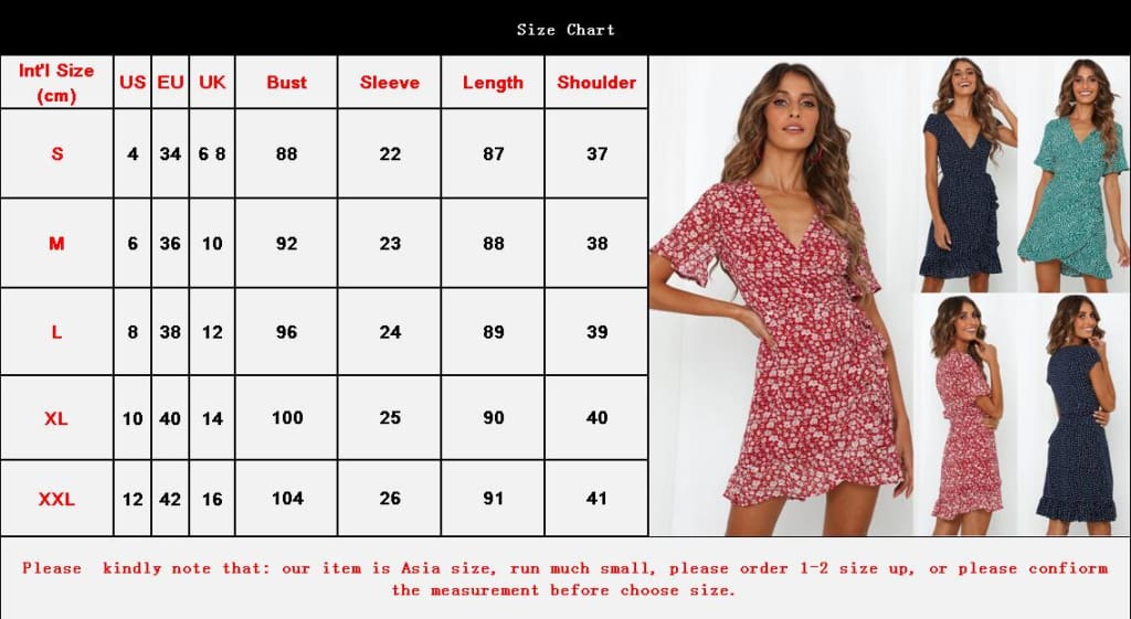 Women Fashion Summer Boho Floral Print Short Sleeve V-Neck Dress Ladies Holiday Party Beach Casual Dress Sundress