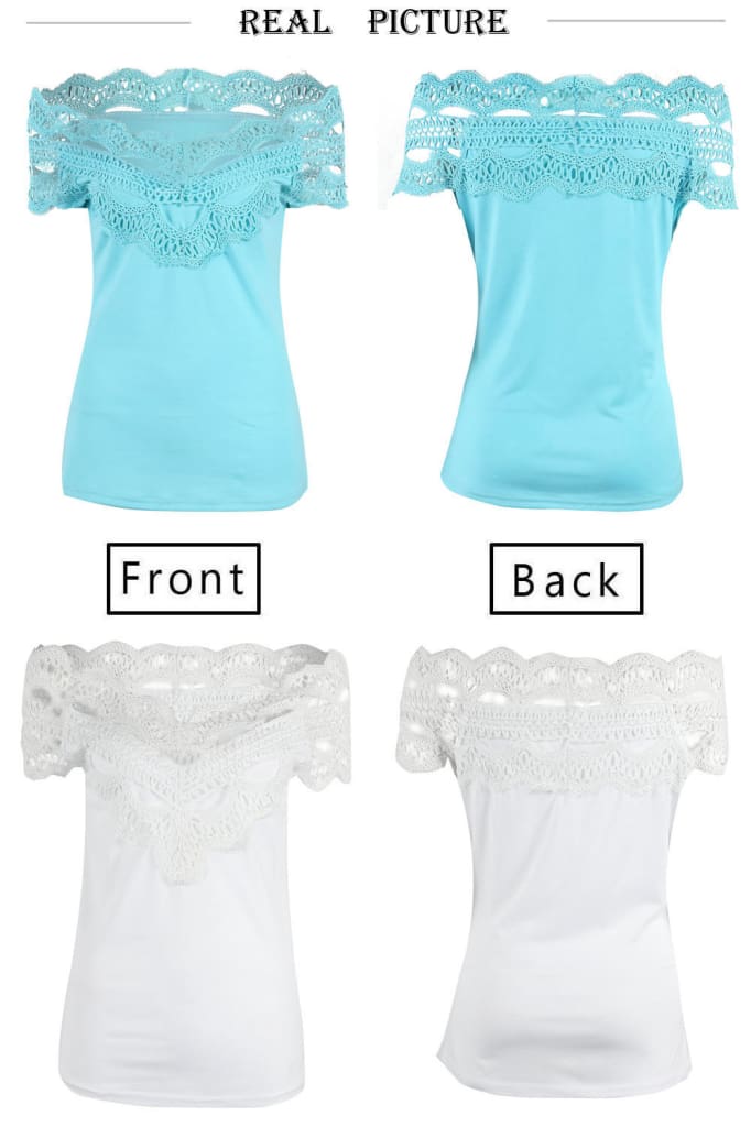 Elegant Casual Off shoulder Lace Slim T-Shirt Top Ladies Sleeveless V-Neck Tops Sexy Slim Solid Shirts