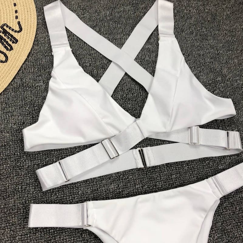 2019 New Fashion Sexy Womens Beach Swimsuits Women Padded Bra Bandage Bikini Set Swimsuit Triangle Swimwear Bathing