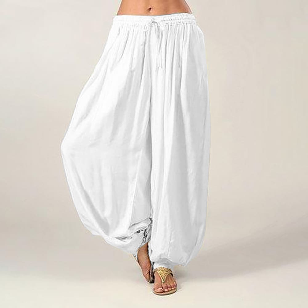 Women Ladies Loose Solid Bandage Hippie Aladdin Long Pants Gypsy Harem Trousers Casual Baggy Loose Trousers