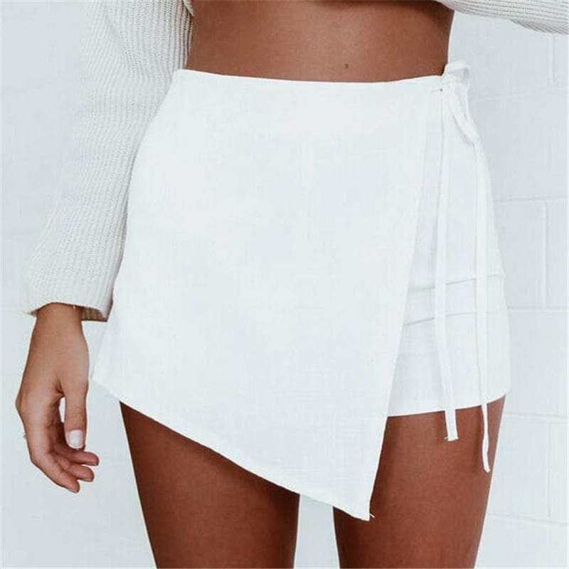 Fashion Sexy Lady Women Solid Summer Shorts Sexy Casual High Waist Irregular Bandage Shorts Hot