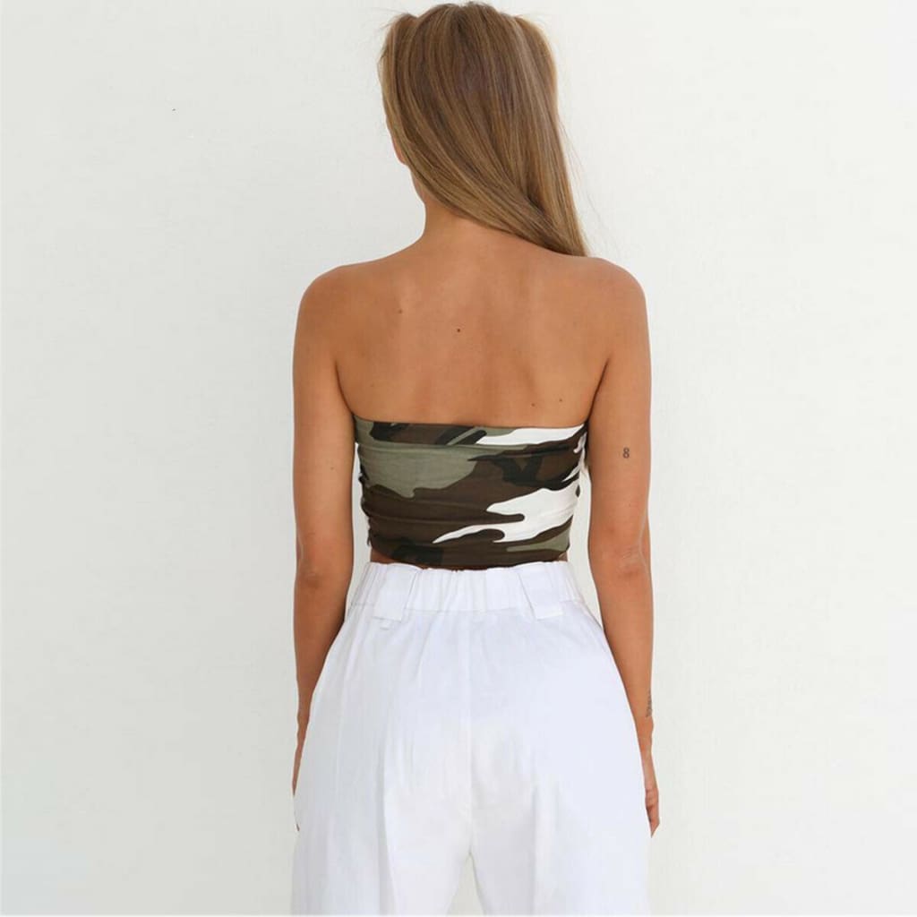 Women Off Shoulder Elastic Tube Tops Summer Beach Ladies Bra Blouse Strapless Bandeau Casual Crop Top Shirt