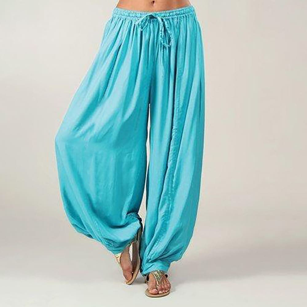 Women Ladies Loose Solid Bandage Hippie Aladdin Long Pants Gypsy Harem Trousers Casual Baggy Loose Trousers