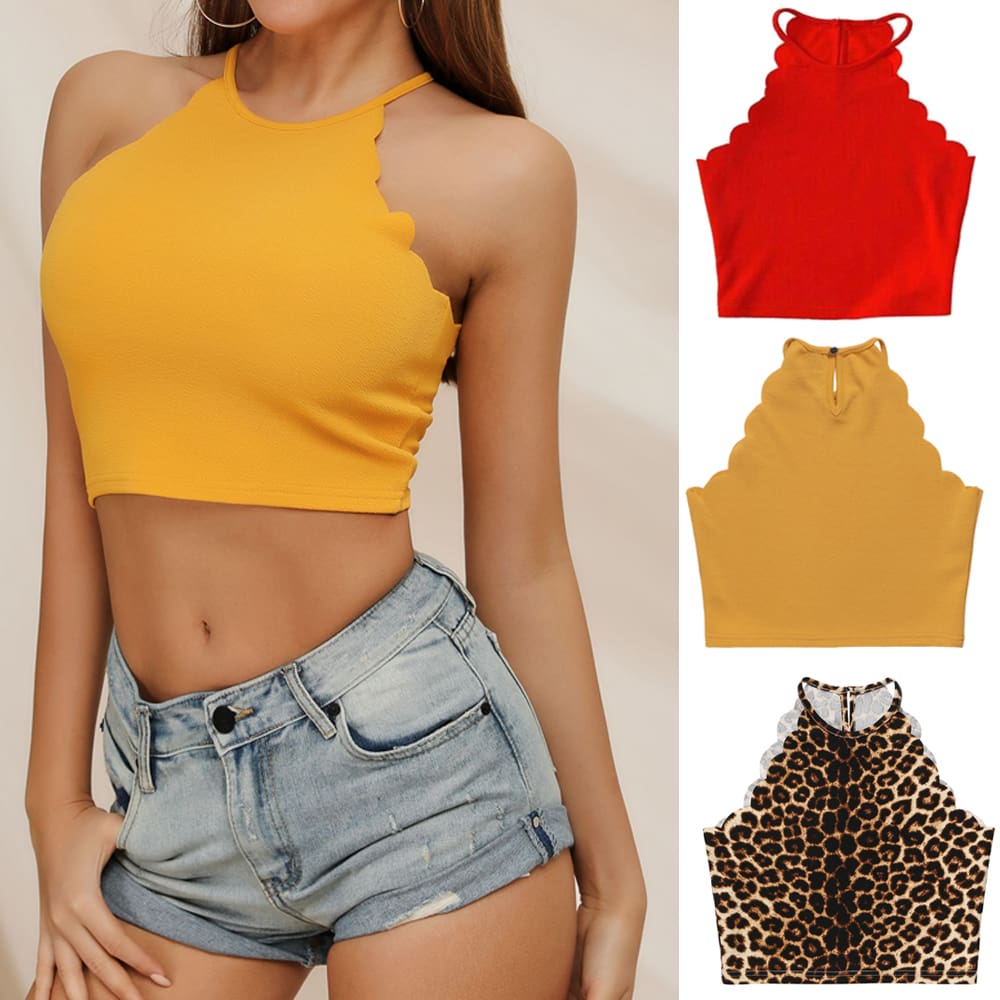 Women Ladies Sexy Casual Tank Top Vest Blouse Sleeveless Summer Solid Crop Top Shirt Cami Top Beach Women Clothing