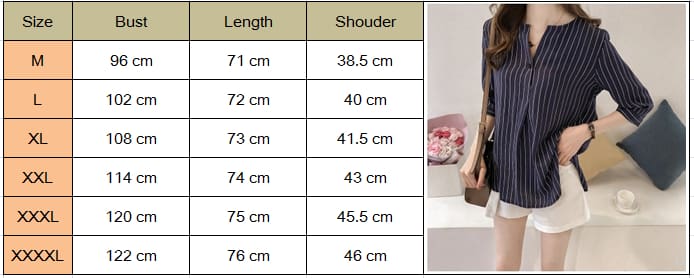 Fashion Women Summer Stripe Long Sleeve Shirt OL Ladies Loose Button Casual Blouse Tops Plus Size Women Clothes