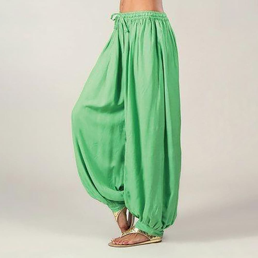 Women Ladies Loose Solid Bandage Hippie Aladdin Long Pants Gypsy Harem Trousers Casual Baggy Loose Trousers