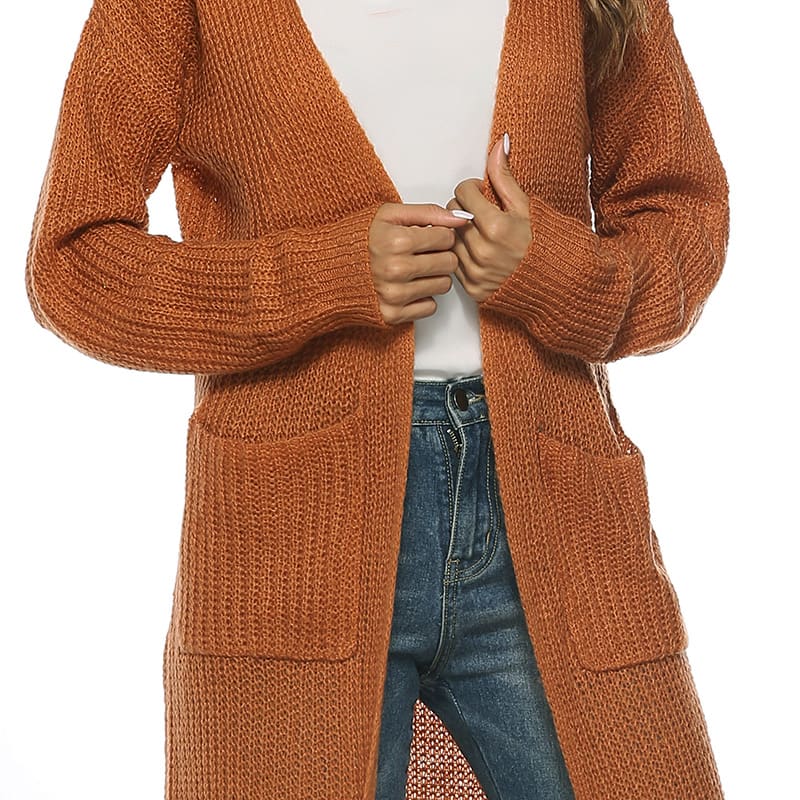 Women Long Sleeve Cardigan Knit Tops Knitwear Autumn Coat Outwear