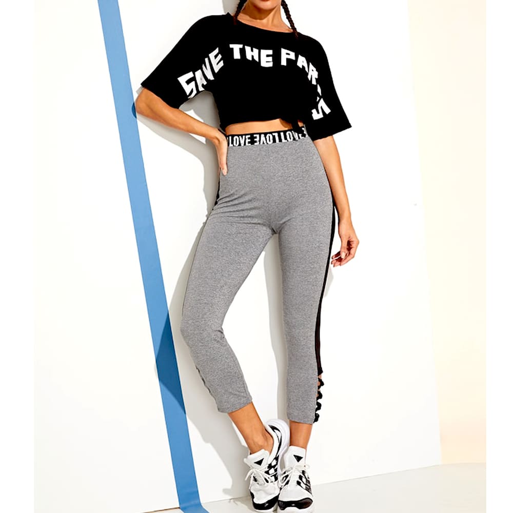 Women Casual Fitness Leggings Running Gym Sport High Waist Jogging Stretch Slim Pants Trousers Workout Wear