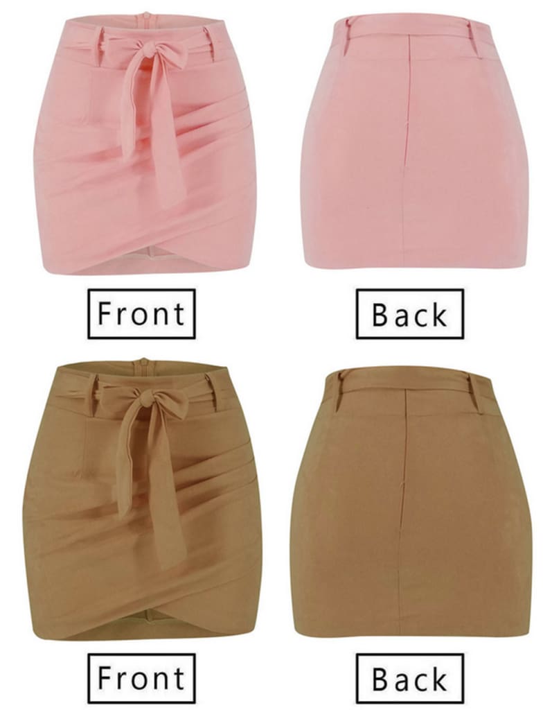 Womens Bodycon Short Mini Elastic Pleated Skirt Slim Fashion Seamless Casual Stretch Tight Short Pencil Skirt