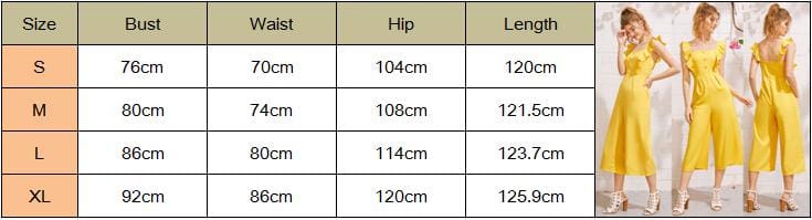 Ladies Baggy Solid Ruffle Women Summer Square Neck Overall Fashion New Loose Causal Wide Leg Pants Jumpsuit