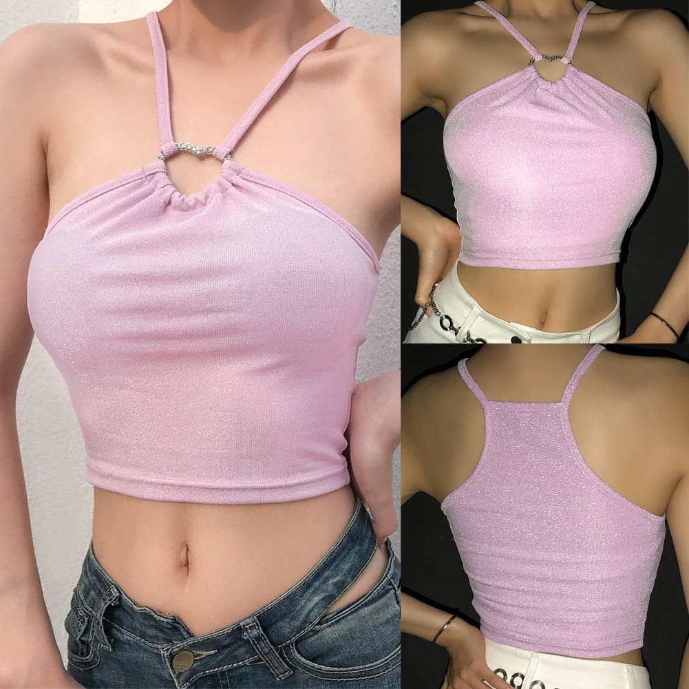 Women Criss-Cross Cami Sleeveless Crop Top Ladies Backless Party Clubwear Casual Summer Beach Clothing