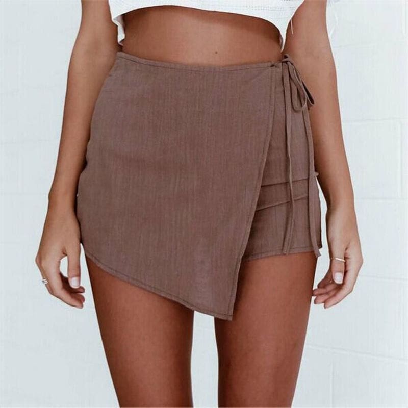 Fashion Sexy Lady Women Solid Summer Shorts Sexy Casual High Waist Irregular Bandage Shorts Hot