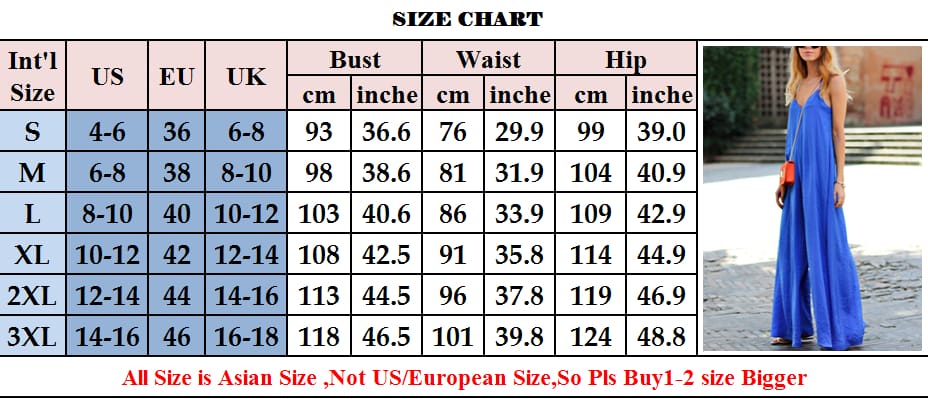 Women Fashion Party Clubwear Casual V-neck Spaghetti Strap Solid Loose Wide Leg Playsuit Ladies Romper Trousers