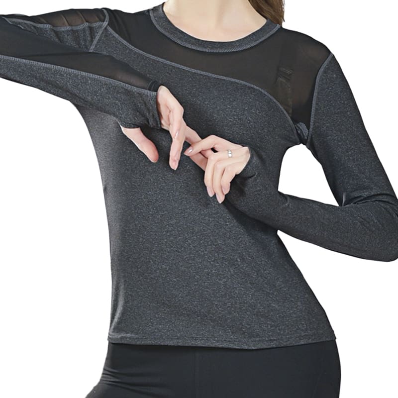 New Women Long Sleeve Fitness Gym Running T-Shirt Quick-Dry Active Sport Top Training Solid Casual T-shirts