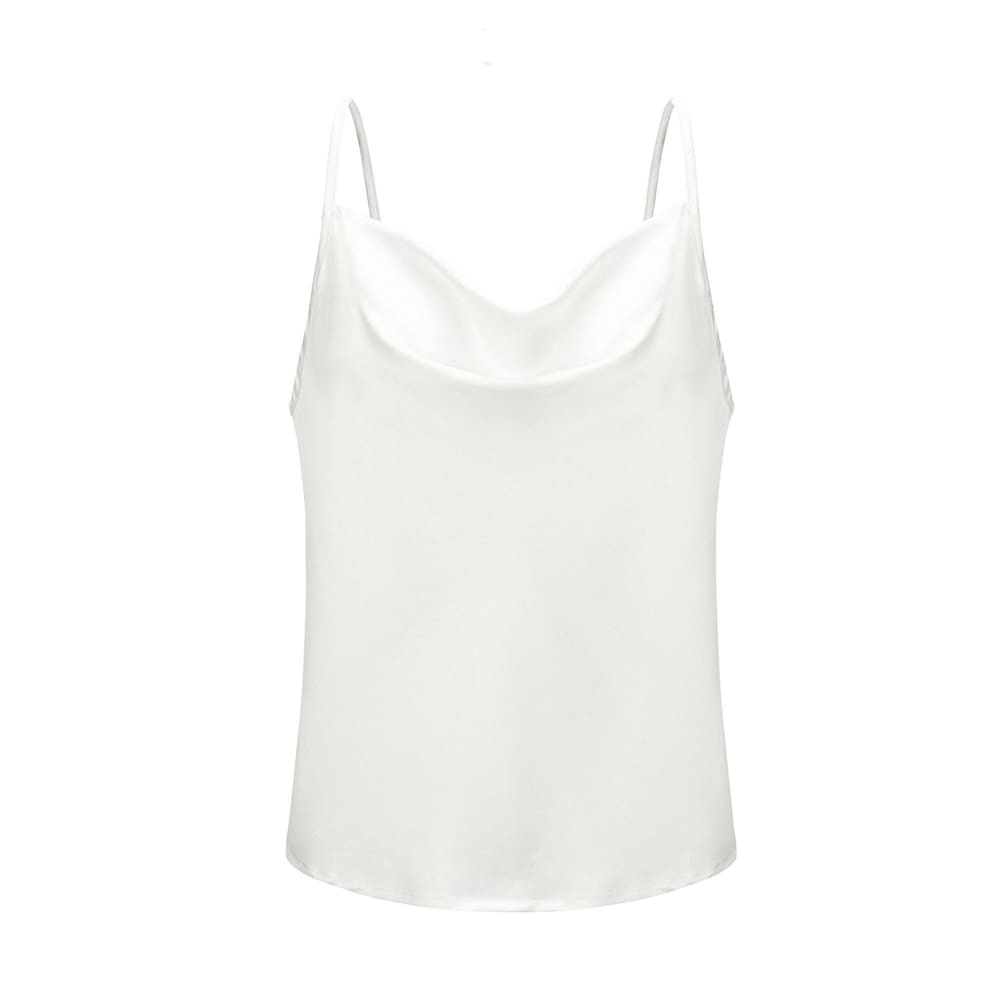 Women Sexy Satin Silk Strap Vest Casual Backless Tank Tops Ladies Summer Beach Sleeveless V-Neck Blouse Shirt
