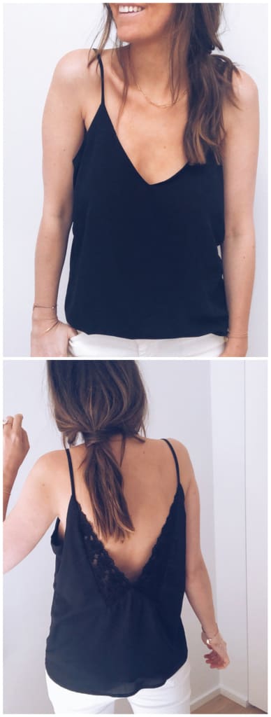 Lace Top Sleeveless V Neck Tank Loose Vest Open Back Tee Ladies Backless Daily Basic Shirt