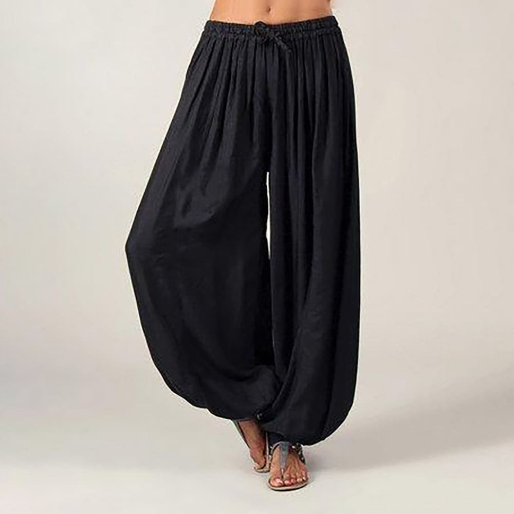 Women Ladies Loose Solid Bandage Hippie Aladdin Long Pants Gypsy Harem Trousers Casual Baggy Loose Trousers