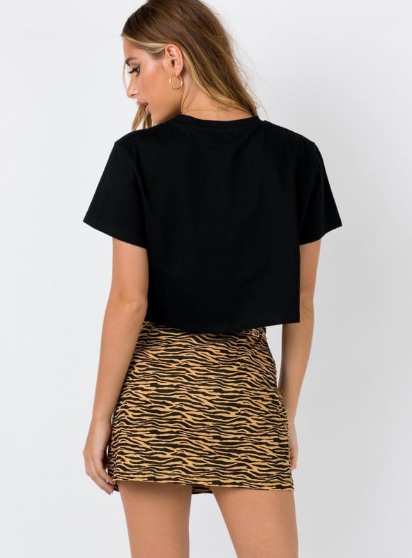 Women Mini Skirt High Waist Leopard Zebra Print Straight Soft Skirts