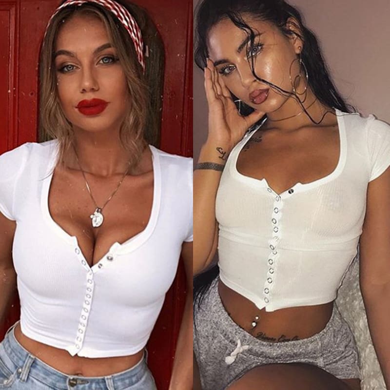 New Summer Women Ladies Short Sleeve Cotton Casual Shirt Tops Fashion Summer Beach Slim Short White T-shirt