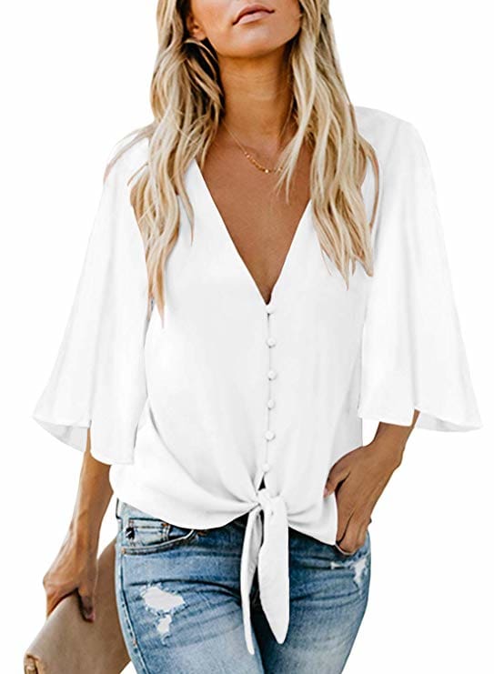 New Fashion Women Short Ruffle Sleeve V neck Loose T Shirts OL Ladies Summer Casual Tops Shirt Women Clothes