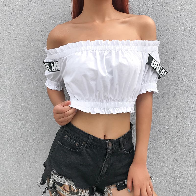 Women Casual Off Shoulder Tank Tops Vest T shirt Ladies Beach Holiday Crop Tops Shirt Outwear Streetwear