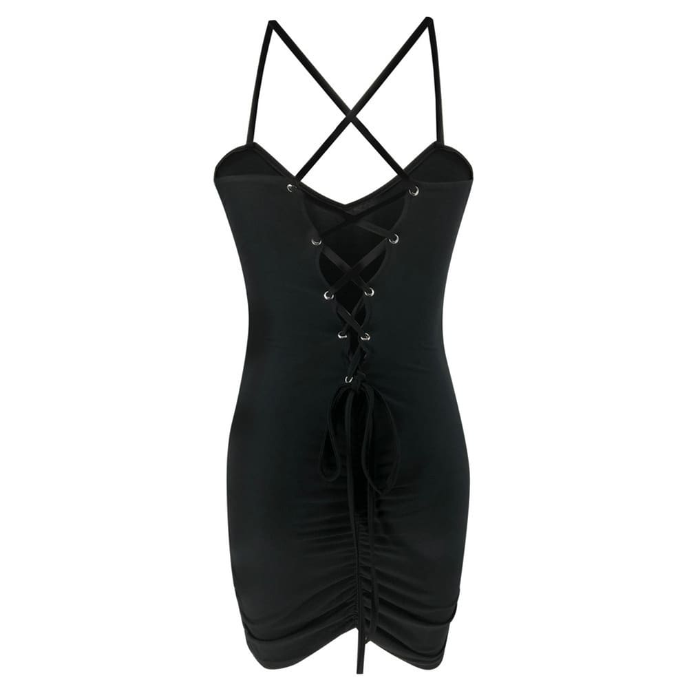 Womens Strappy Dress Stretchy Package Hip Bodycon Mini Dress