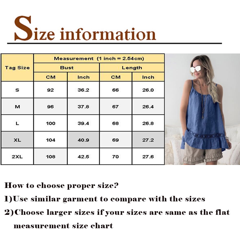 Women Lace Cami Tank Tops Vest Ladies Summer Loose Solid Casual Strappy O-Neck Camisole Blouse Shirts