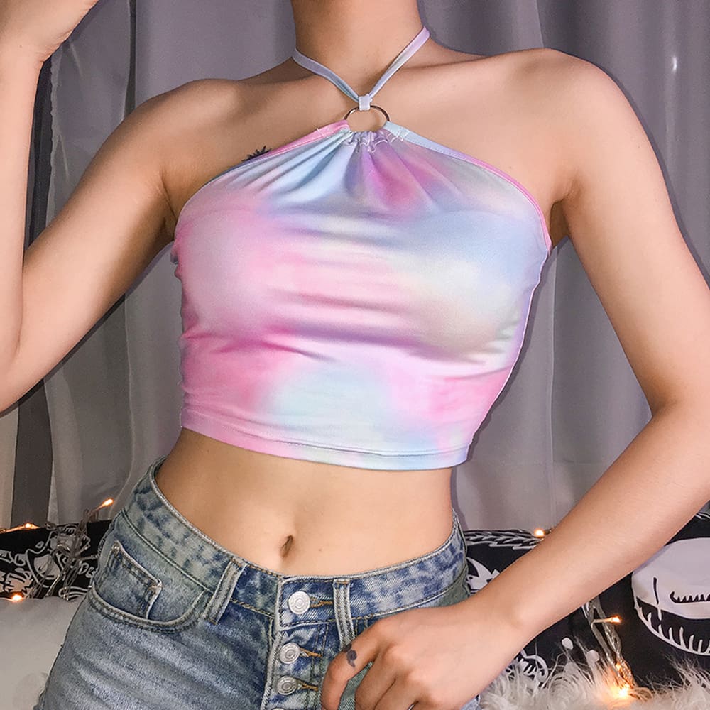 Fashion Women Summer Sleeveless Tie Up Halter Neck Crop Tops Vest Blouse Beach Casual Camisole Short Top New