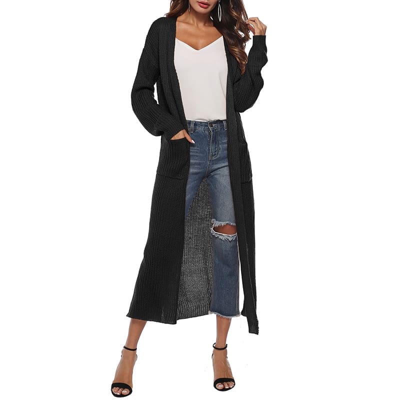 Women Long Sleeve Cardigan Knit Tops Knitwear Autumn Coat Outwear