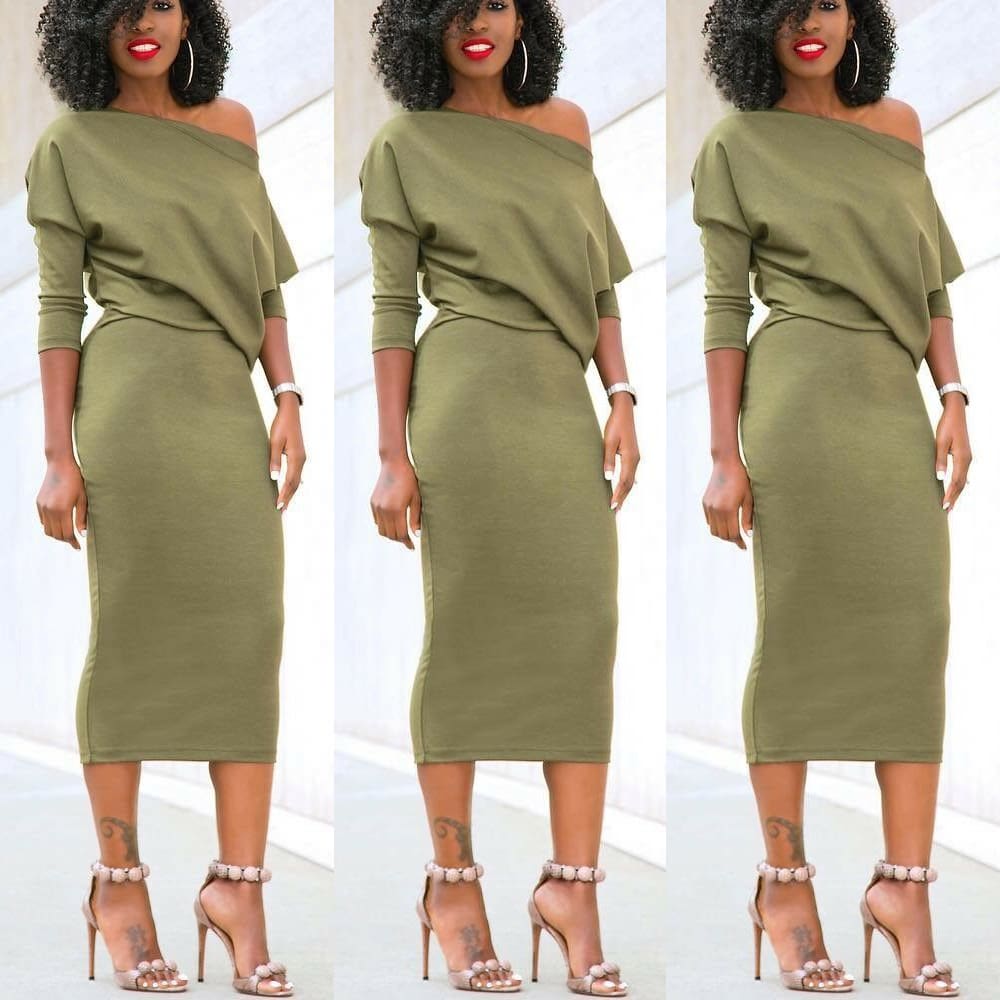 Elegant Womens Off Shoulder Bandage Bodycon Dress