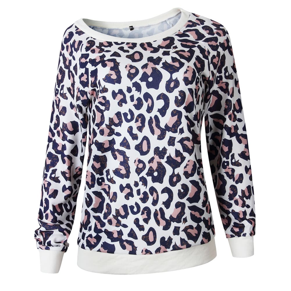 2019 Fashion Women Autumn Long Sleeve One Shoulder Top Leopard Tee Shirt Femme Ladies Tops Shirt Streetwear