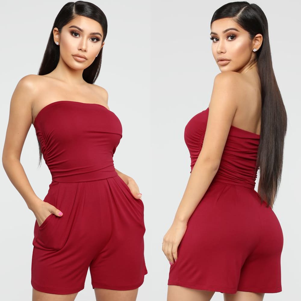 New Women Ladies Clubwear Summer Playsuit Bodycon Sexy Off Shoulder Tube Tops Party Jumpsuit Romper Trousers