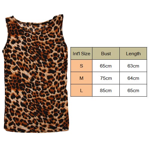 Women Leopard Vest Top Sleeveless Tank Tops Casual Sweatshirt