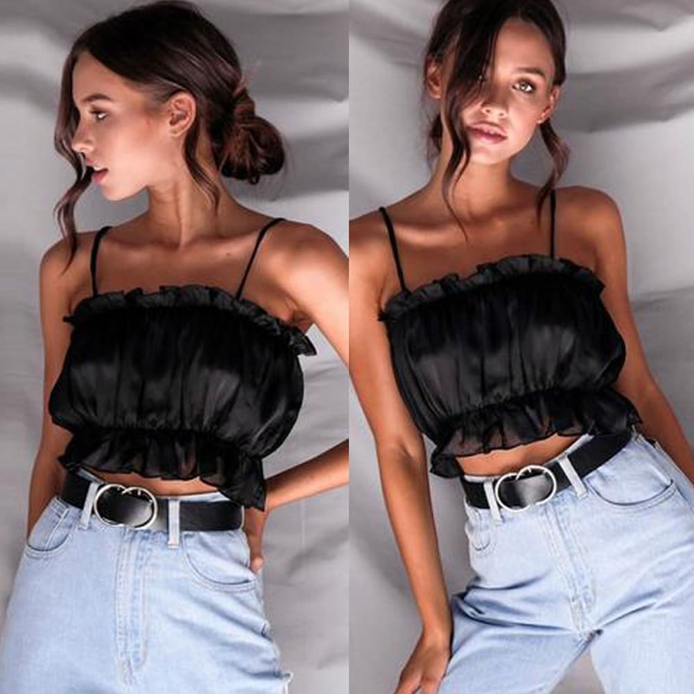 Women Casual Tank Top Vest Blouse Ladies Sleeveless Summer Crop Top Shirt Cami Top Women Clothes Outwear