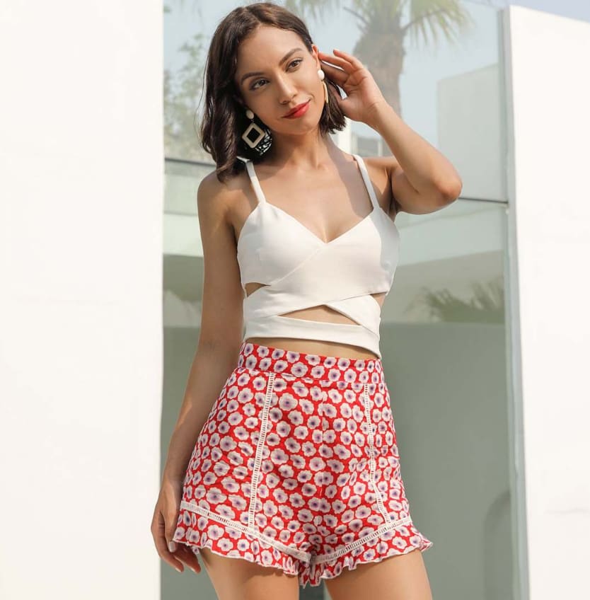 Women High Waist Hot Shorts Ladies Foral Stylish Loose Beach Summer Ladies Comfort Fit Casual Short Trousers