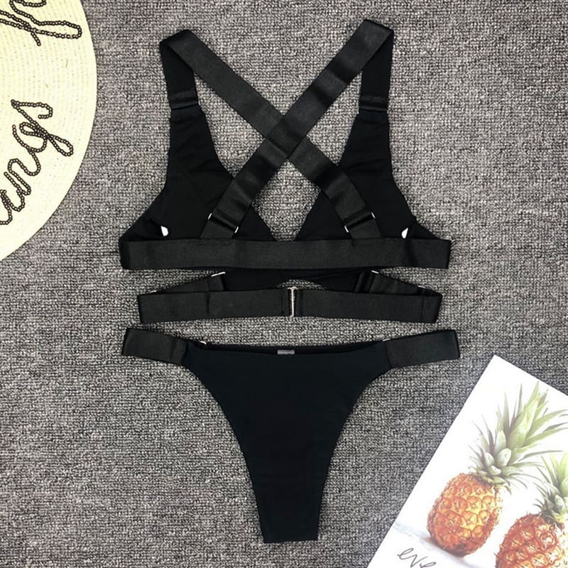 2019 New Fashion Sexy Womens Beach Swimsuits Women Padded Bra Bandage Bikini Set Swimsuit Triangle Swimwear Bathing