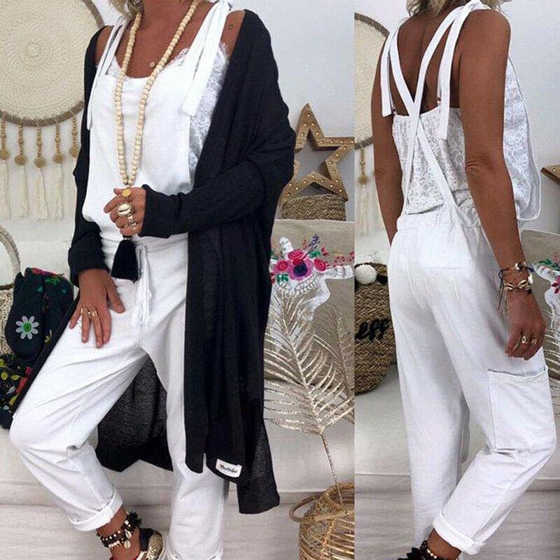 Womens Dungaree Bib Cargo Pants Hip Hop Harem Pants 2019 Casual Loose Jumpsuit Romper Baggy Trousers Overalls